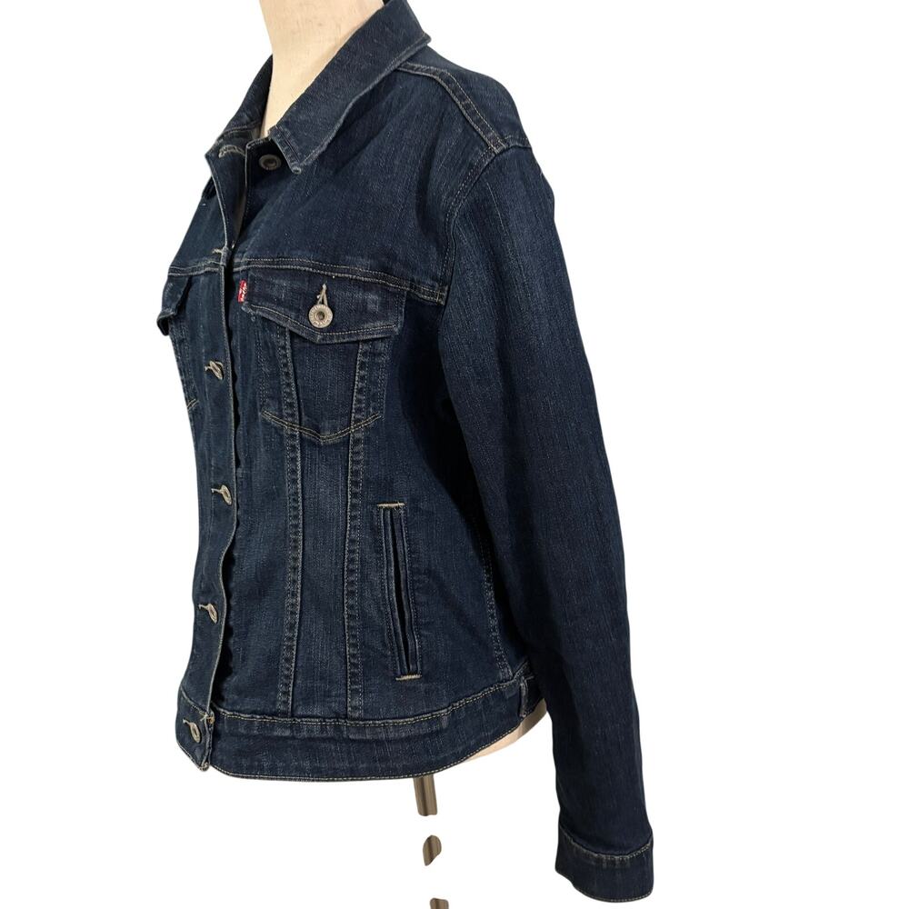 Levi's Women’s Denim Jacket XL Blue Trucker Button Front Excellent - Picture 5 of 12